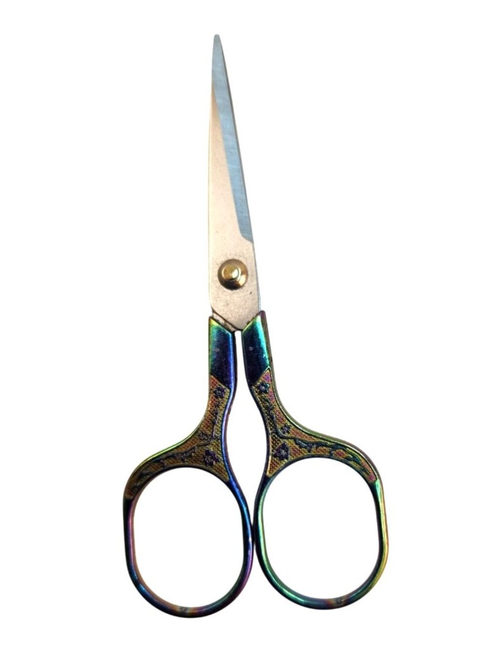 Ornate Embroidery Scissors Iridescent Handle Vintage Sewing Shears Craft Tool - Picture 8 of 12